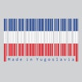 Barcode set the color of Yugoslavia 1918Ã¢â¬â1941 flag. A horizontal triband of white blue and red